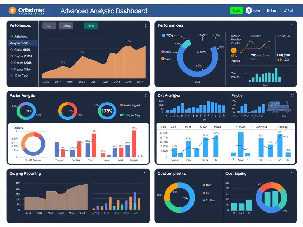 Dashboard analytics dan reporting software logistik