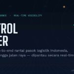 Ilustrasi control tower logistik yang memantau visibilitas real-time rantai pasok, gudang, dan armada pengiriman di Indonesia