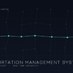Ilustrasi jaringan rute distribusi Transportation Management System (TMS) untuk logistik di Indonesia, menampilkan titik-titik pengiriman yang terhubung dalam satu rute optimal